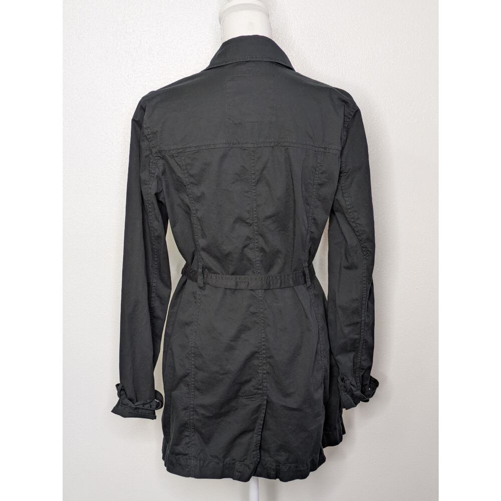 Michael Kors Black Double Breasted Belted Trench Coat / Jacket Womens Size M - Picture 7 of 10